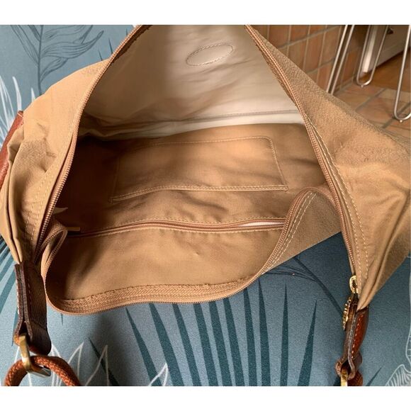 LONGCHAMP Le Pliage Nylon Desert Tan HOBO SHOULDER BAG PURSE - Picture 5 of 12